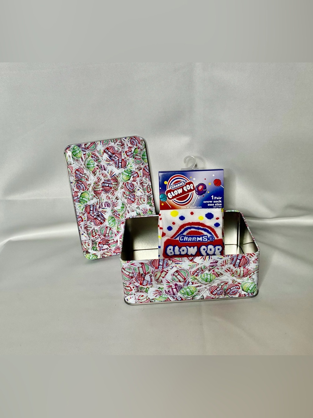 Blow Pop Candy Tin Box & Socks